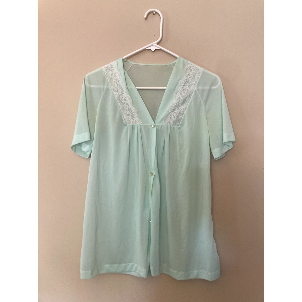 Vintage Womens Night Cyan Shirt Blouse - size M